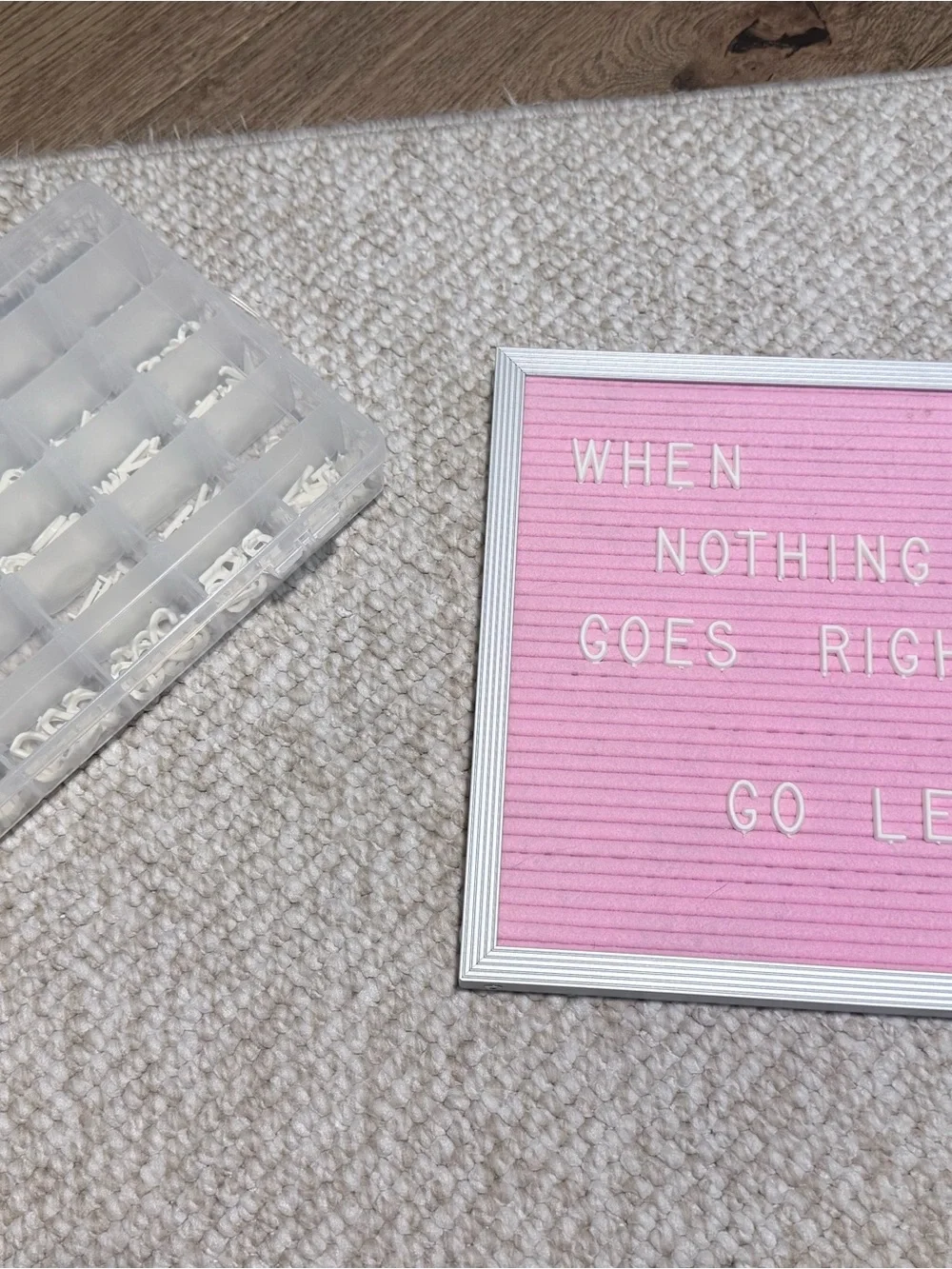Pink Letter Board with Silver Frame